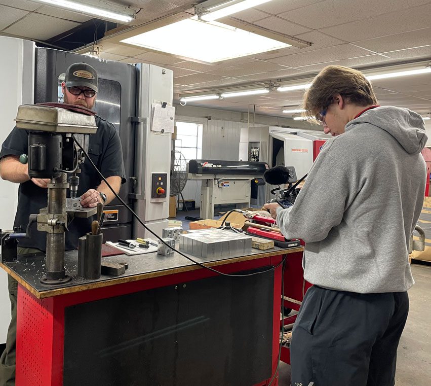 High school intern shooting video for Ledwell